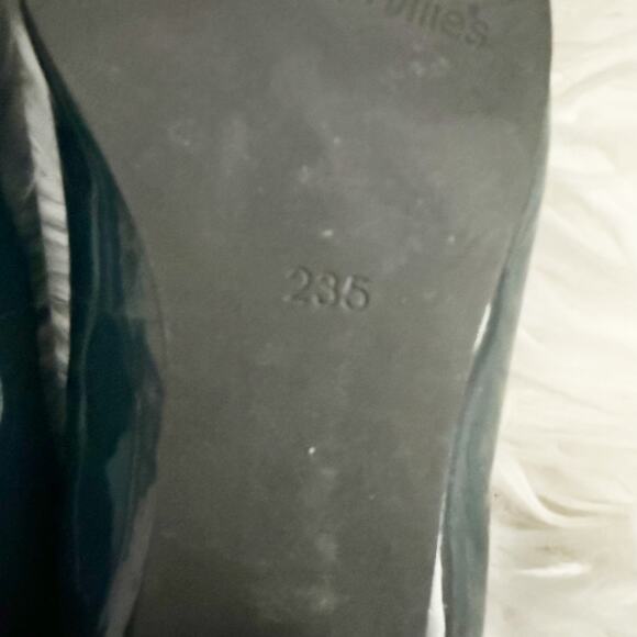 MILLIE'S | Navy Blue Patent Leather Loafer Slip-on Tan Buckle | Size 235, US 7 - Picture 5 of 11